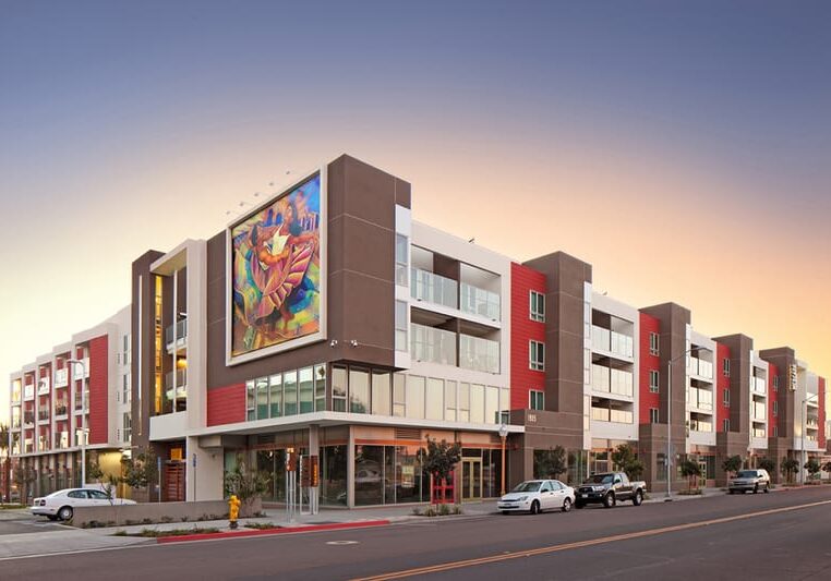 Modern and colorful mixed-use building in Barrio Logan